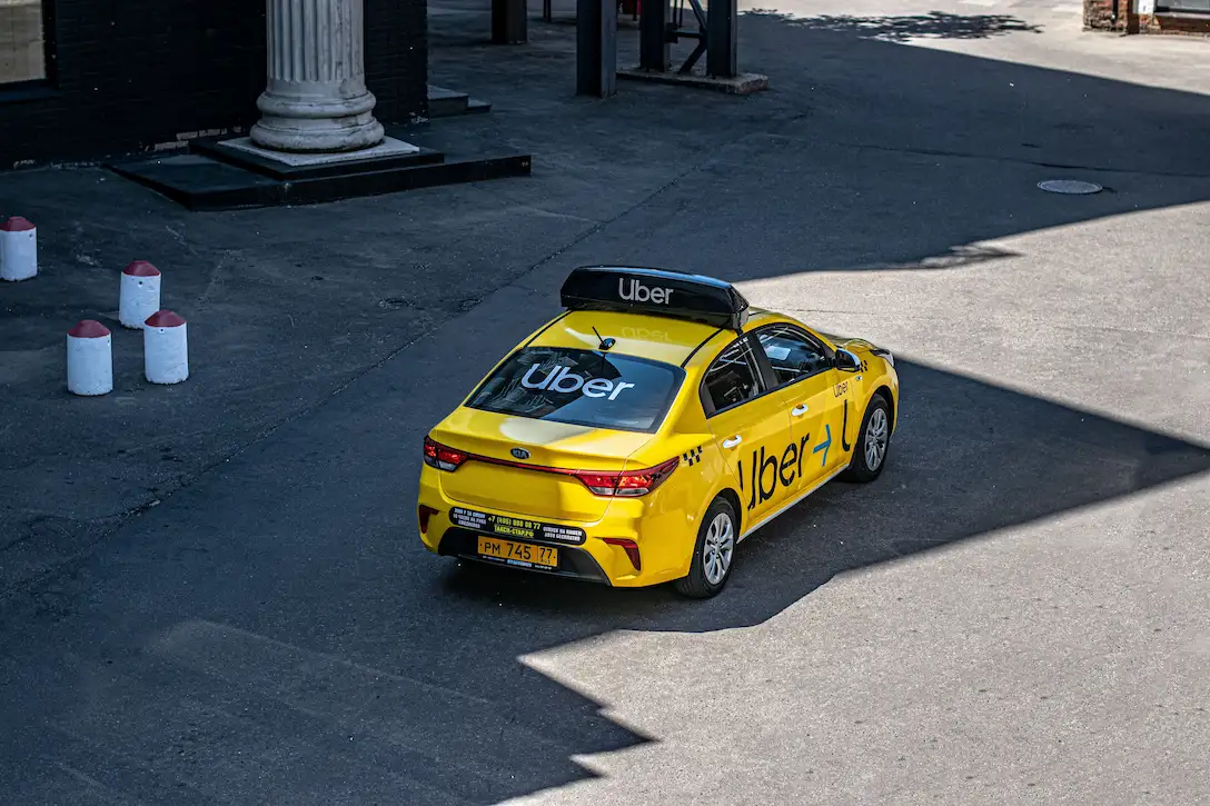 Uber vehicle on a Las Vegas street — rideshare accident liability and insurance in Nevada